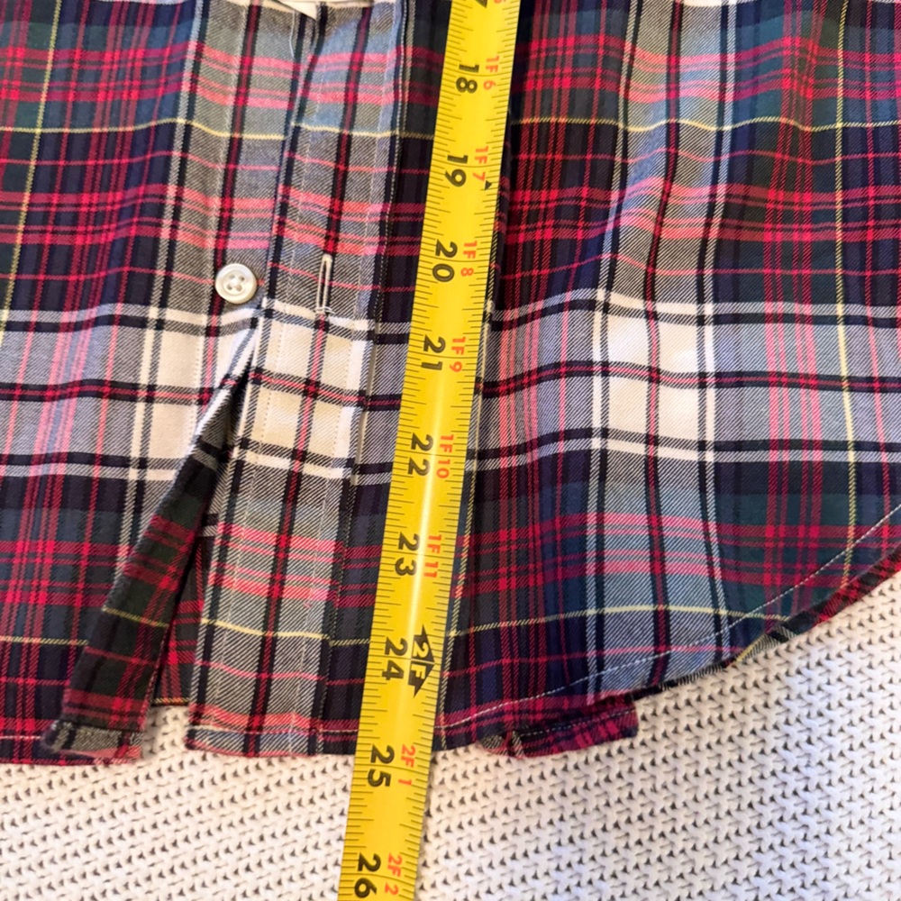 CREWCUTS J. Crew Boys Tartan Plaid Button Down Shirt Red White Black - Picture 9 of 9